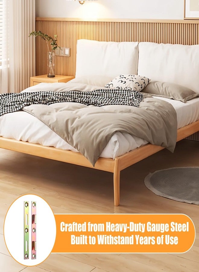 AojSup 8 Sets Metal Bed Rail Fasteners, 5 Inch Heavy Duty Bed Rail Brackets with Screws, Heavy Duty Hardware Frame Replacement Parts for Furniture Wood - Image 5