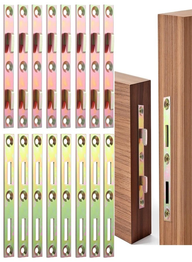 AojSup 8 Sets Metal Bed Rail Fasteners, 5 Inch Heavy Duty Bed Rail Brackets with Screws, Heavy Duty Hardware Frame Replacement Parts for Furniture Wood - Image 1