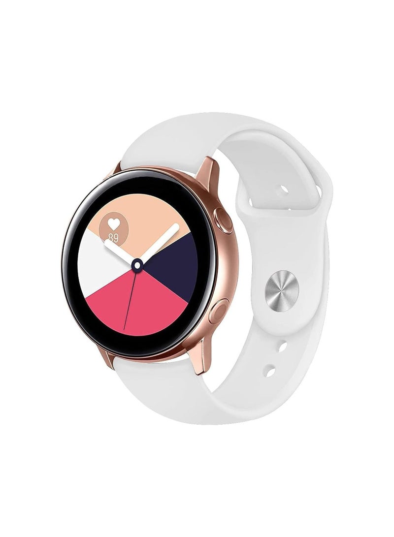 Strap Band Silicone 22MM For Samsung galaxy watch 3 45mm /watch 46mm/Gear S3/Huawei watch GT2E/GT (42mm)/GT2 Pro/GT2 46MM/honor Magic Watch2 48mm/Amazfit GTR 48mm/GTR 2/2e (White) - Image 1