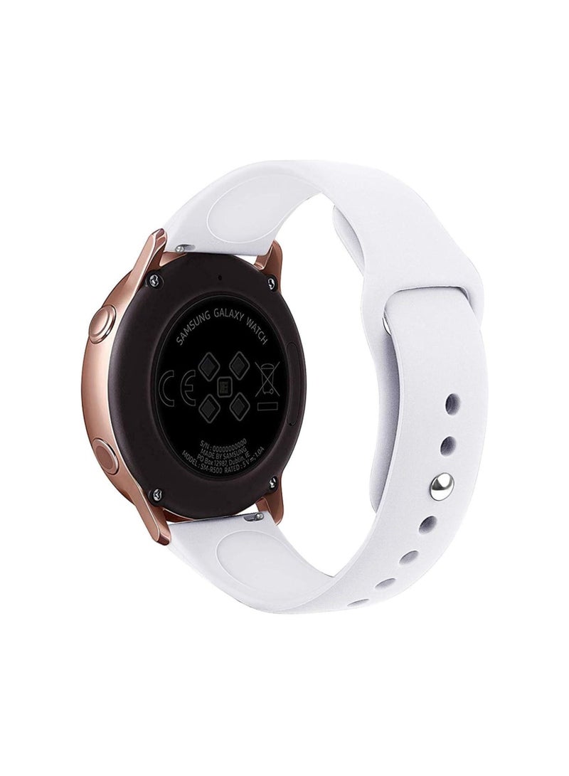 Strap Band Silicone 22MM For Samsung galaxy watch 3 45mm /watch 46mm/Gear S3/Huawei watch GT2E/GT (42mm)/GT2 Pro/GT2 46MM/honor Magic Watch2 48mm/Amazfit GTR 48mm/GTR 2/2e (White) - Image 2