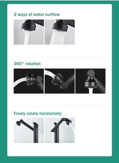 XiuWoo 1080° swivel kitchen sink faucet bathroom faucet mixer deck mount splash resistant shower faucet  - Image 5