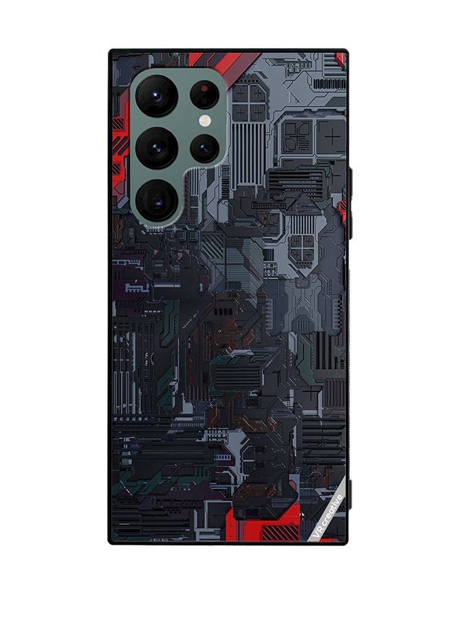 VR CREATIVE Protective Case Cover For Samsung Galaxy S22 Ultra 5G Tech Design Multicolour - Image 1