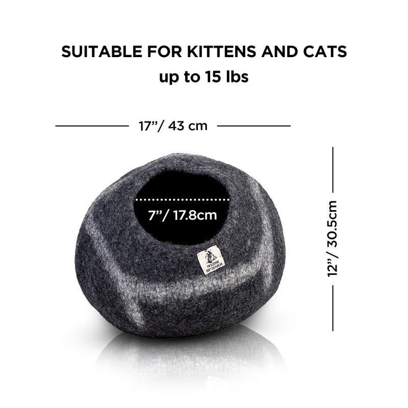Woolygon Luxurious Eco-Friendly Merino Wool Cat Cave Bed - Foldable Hideaway Pod for Indoor Cats - Premium Felt Kitten Beds - Covered Cat House for Ultimate Cozy Comfort by Woolygon - Image 3