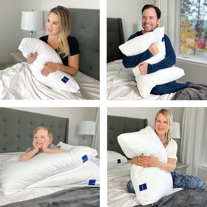 ACCURATEX Standard Pillows 2 Pack, Adjustable Hybrid Memory Foam,46x61cm | removable cotton cover,side back stomach sleepers,fluffy down alternative - Image 5