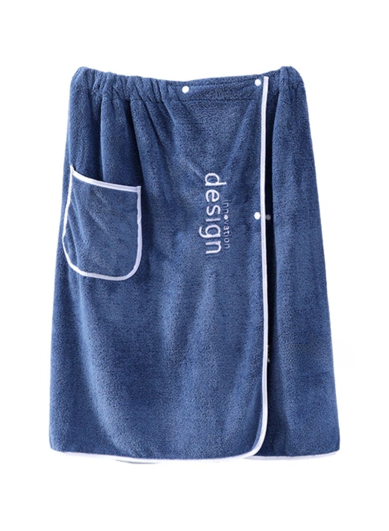 Coral Fleece Men's Bath Skirt Bath Towel Wearable Bathrobe Bathrobe Soft And Easy To Absorb Water Home Towel - Image 1