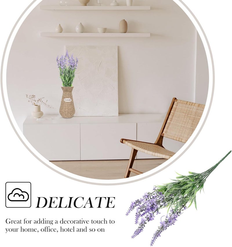 Yardwe Realistic Imitation Lavender Plastic Plants Purple Faux Lavender for Wedding Home Décor Photography Props Indoor Artificial Flower Arrangement - Image 5