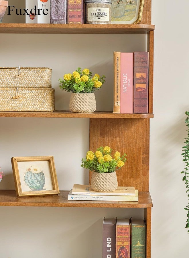 Fuxdre Fake Plants Small with 2 Pack, The Goleden Ball Flower for Bathroom Shelf Decor, Decorative Plants for Home Living Room Office Bedroom Table Tray Shelve Farmhouse Decor Indoor(Yellow) - Image 4