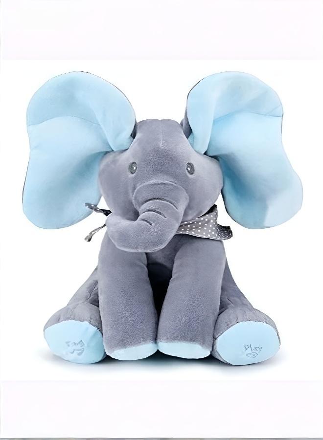 Joudiplay Interactive Electric Elephant Toy: Ears Play Peek-a-Boo and Cover Eyes - Image 1