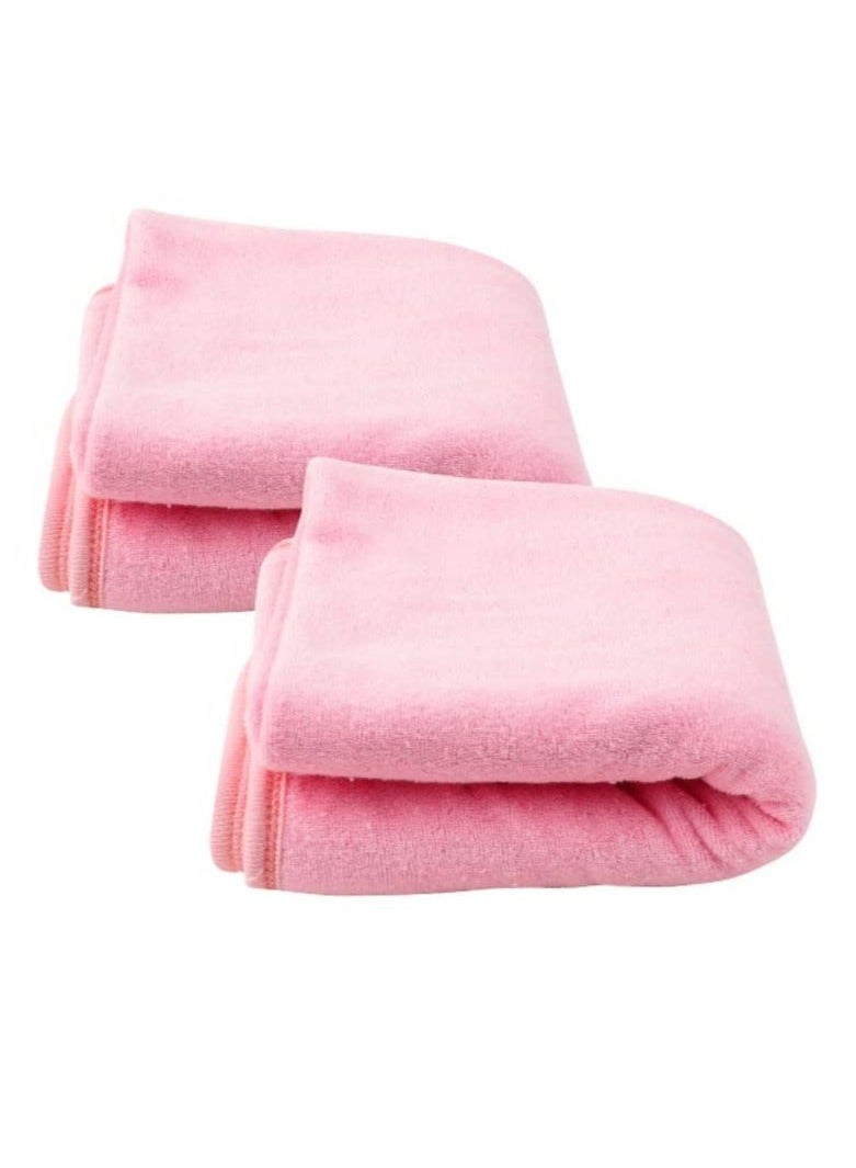 VoiDrop Pack of 2 Bath Towels for Newborn Babies Super Soft Double Sided 2 in 1 Baby Hooded Bathing Towels for Infants Toddlers (Pink) - Image 1