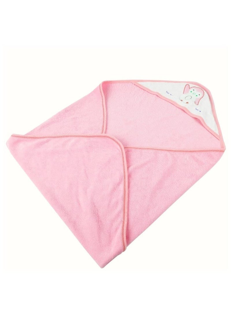 VoiDrop Pack of 2 Bath Towels for Newborn Babies Super Soft Double Sided 2 in 1 Baby Hooded Bathing Towels for Infants Toddlers (Pink) - Image 2