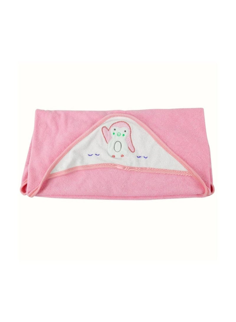 VoiDrop Pack of 2 Bath Towels for Newborn Babies Super Soft Double Sided 2 in 1 Baby Hooded Bathing Towels for Infants Toddlers (Pink) - Image 3