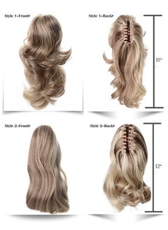 OneDor Onedor 15 Synthetic Fiber Curly Ponytail Hair Extension hairpiece with Clip-in Jaw Clips, Dual-Use Hair Extensions (24H613)  - Image 2