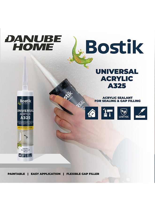 DANUBE HOME Bostik Acryl 280Ml – Premium Acrylic Sealant for Strong Adhesion, Waterproof & Flexible Finish, Ideal for Construction, Home Repairs, and Professional Use White - Image 2