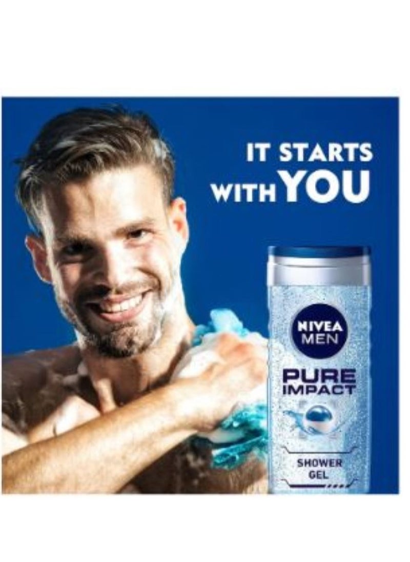 Nivea Shower gel for men, Pure Impact by Nivea, 250 ml  - Image 2