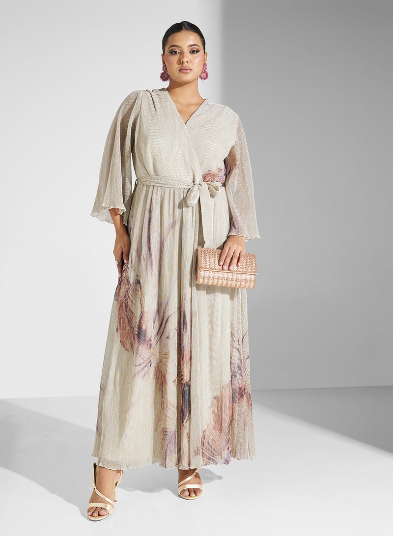 Khizana Floral Pleated Dress - Image 1