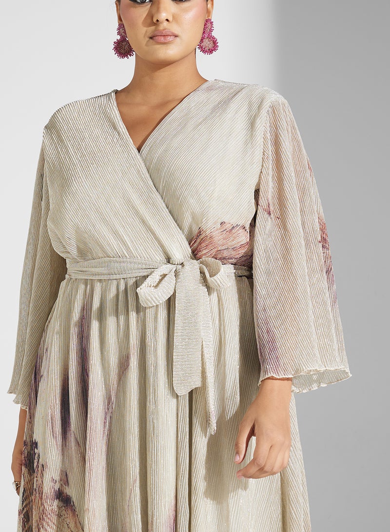 Khizana Floral Pleated Dress - Image 3