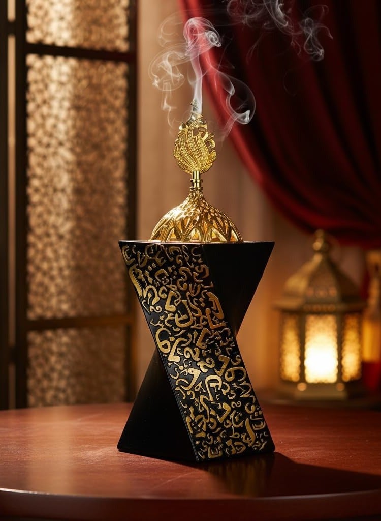 Resin Incense Burner,Bakhoor Burner,Featuring a Uniquely Shaped Resin Rotating Incense Holder,Suitable for Indoor Home Decor,Offices, Weddings Party,Ramadan gifts - Image 2