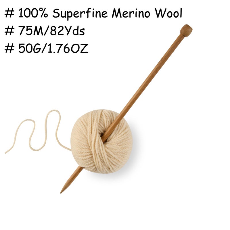 Gisimo 100% Merino Wool Yarn 3-Ply Luxurious and Soft Yarn for Hand Knitting & Crocheting (Apricot,1Ball) - Image 3