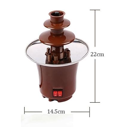 PRISO PRISO Electirc Mini Chocolate Fondue Fountain Machine Easy To Assemble 3 Tiers Creative Design With Heating Machine For Household Birthday Party Home resturant brown Color  - Image 3