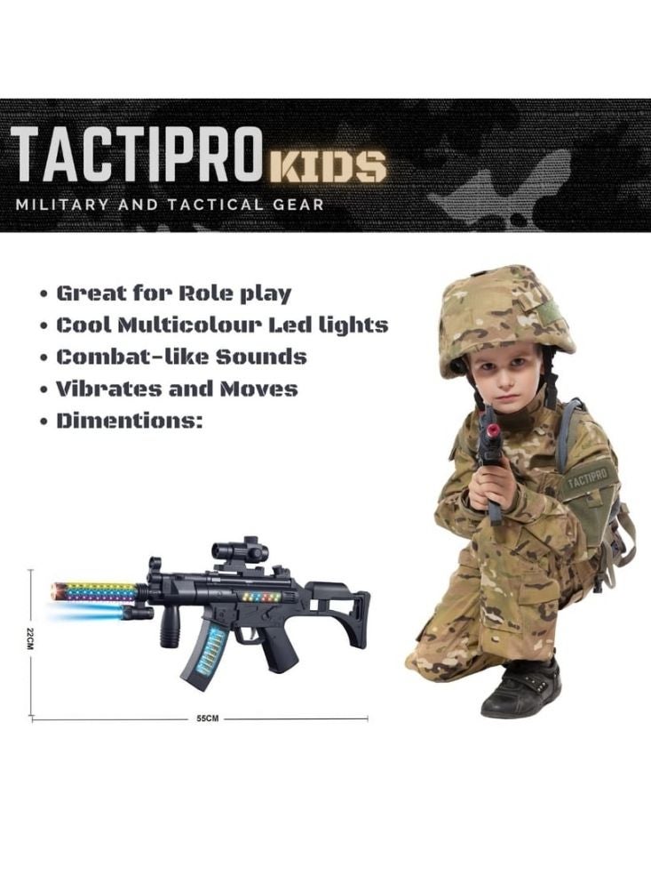 بريميم لعبة رشاش كهربائي مضيء ٥٥ سم - بندقية مزوّدة بأصوات وإضاءة إل إي دي للأطفال - Image 3