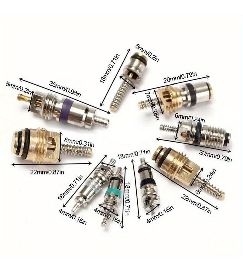 1 Set 134pcs Car Air Conditioning Core Valves Kit R134A For Most Car Models - Image 2