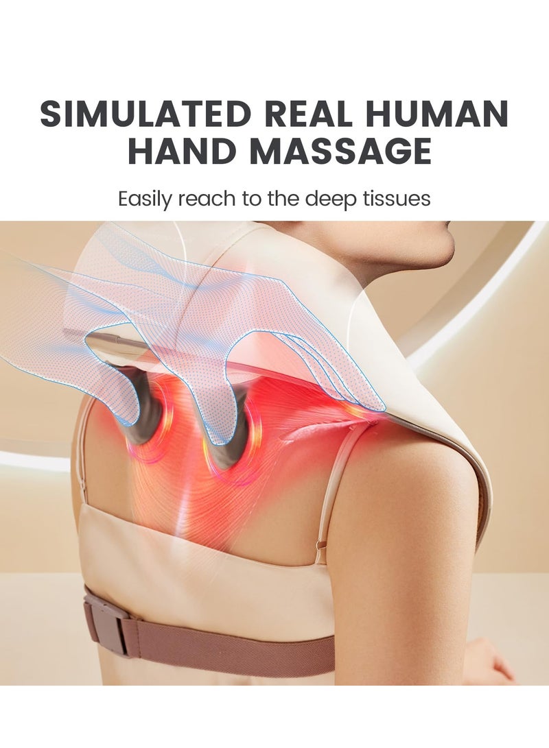 Generic Neck Massager with Heat, Cordless Deep Tissue 5D Expert Kneading Massager, Shiatsu Neck and Shoulder Massage Pillow for Neck, Traps, Back and Leg Pain Relief, Gifts for Men Women Mom Dad  - Image 2