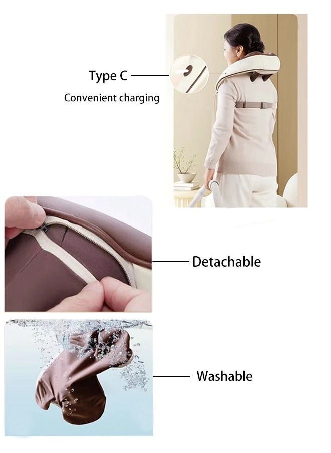 WINEENEE - Neck Massager with Heat, Cordless Deep Tissue 5D Expert Kneading Massager, Shiatsu Neck and Shoulder Massage Pillow for Neck, Traps, Back and Leg Pain Relief, Gifts for Men Women Mom Dad - Image 1