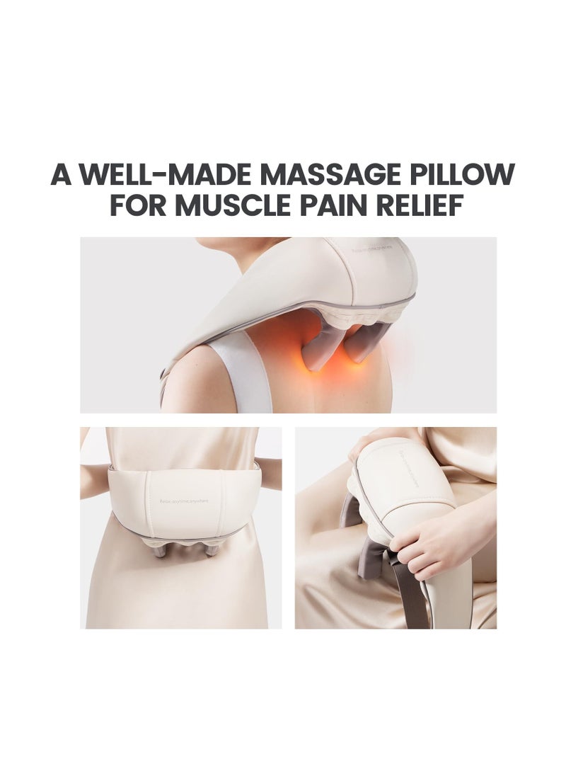 WINEENEE - Neck Massager with Heat, Cordless Deep Tissue 5D Expert Kneading Massager, Shiatsu Neck and Shoulder Massage Pillow for Neck, Traps, Back and Leg Pain Relief, Gifts for Men Women Mom Dad - Image 1