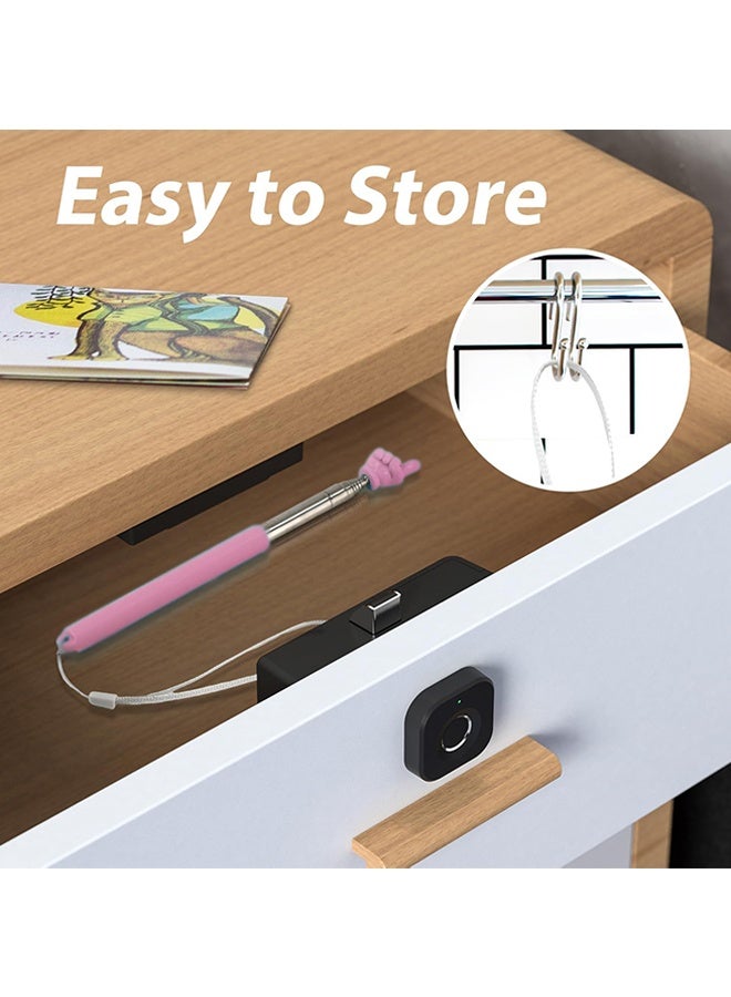 دبليو أف أف أو 1 قطعة عصا تعليمية تلسكوبية - عصي مؤشر مع حمالة - عصا مؤشر يدوية قابلة للتمديد للإشارة بالأصابع - مؤشر سبورة قابلة للسحب للمعلمين والمتحدثين والعروض الصفية (وردي) - Image 4