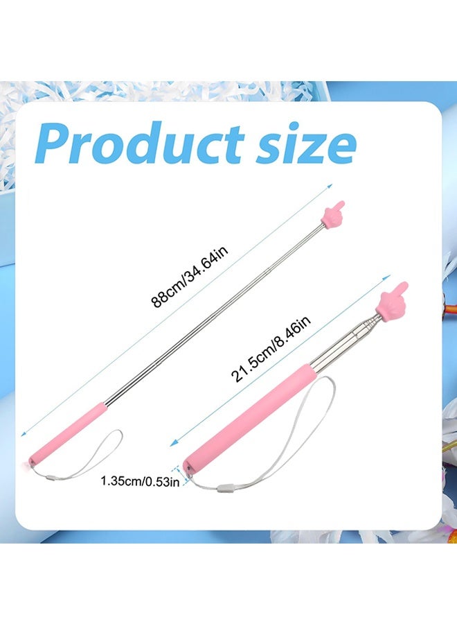 دبليو أف أف أو 1 قطعة عصا تعليمية تلسكوبية - عصي مؤشر مع حمالة - عصا مؤشر يدوية قابلة للتمديد للإشارة بالأصابع - مؤشر سبورة قابلة للسحب للمعلمين والمتحدثين والعروض الصفية (وردي) - Image 2