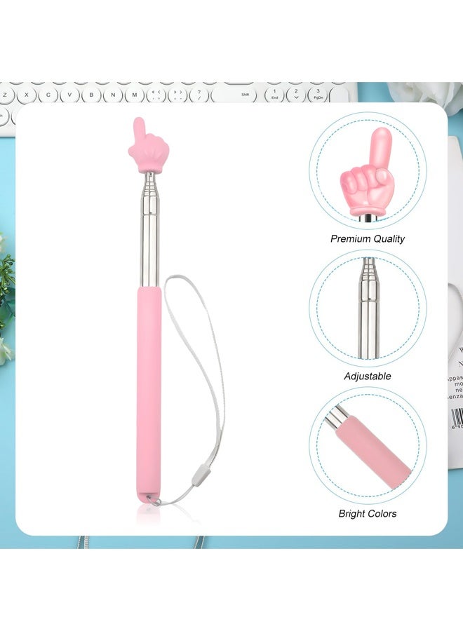 دبليو أف أف أو 1 قطعة عصا تعليمية تلسكوبية - عصي مؤشر مع حمالة - عصا مؤشر يدوية قابلة للتمديد للإشارة بالأصابع - مؤشر سبورة قابلة للسحب للمعلمين والمتحدثين والعروض الصفية (وردي) - Image 3