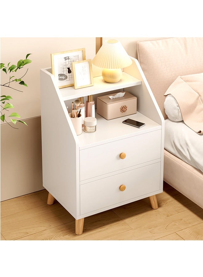 JCB CHIC Multi-Functional Nightstand With 2 Drawer,Molden Bedside Table,Wooden Frame Storage Cabinet,Large Capacity  End Table Side Table,Space-Saving Storage Stand For Bedroom Living Room - Image 1