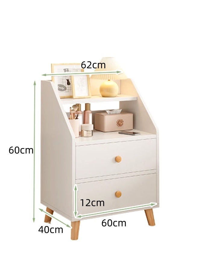 JCB CHIC Multi-Functional Nightstand With 2 Drawer,Molden Bedside Table,Wooden Frame Storage Cabinet,Large Capacity  End Table Side Table,Space-Saving Storage Stand For Bedroom Living Room - Image 3