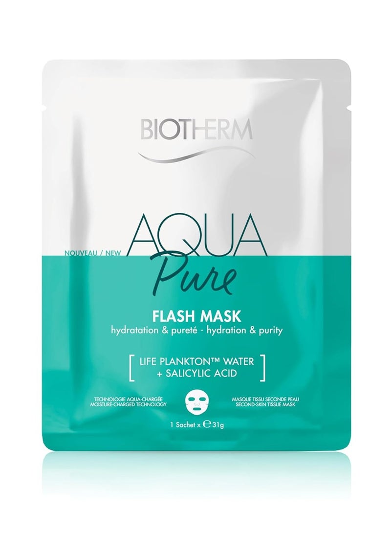 BIOTHERM Biotherm Aquasource Flash Sheet Mask, a Moisturizing Face Mask with Biotech Plankton  - Image 1