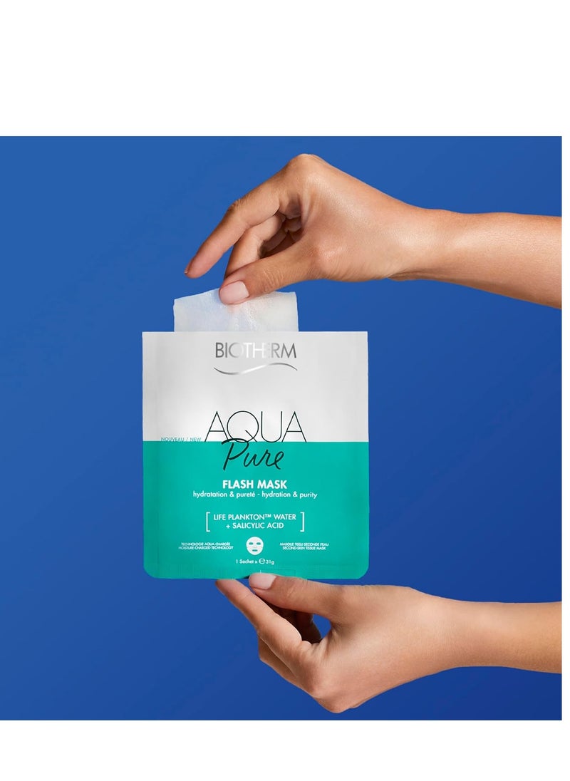 BIOTHERM Biotherm Aquasource Flash Sheet Mask, a Moisturizing Face Mask with Biotech Plankton  - Image 2