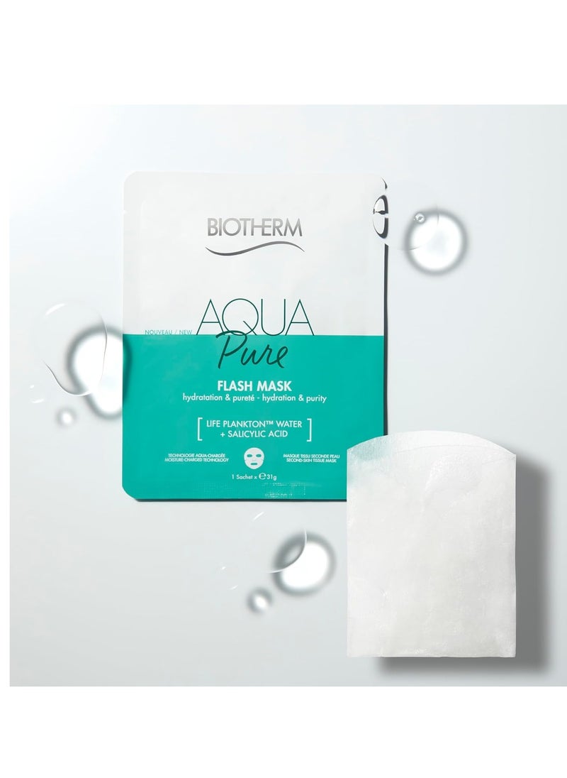 BIOTHERM Biotherm Aquasource Flash Sheet Mask, a Moisturizing Face Mask with Biotech Plankton  - Image 3