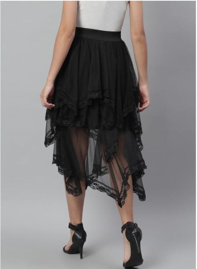 Kassually Kassually Mesh Insert Layered Sheer Midi Skirt  - Image 4