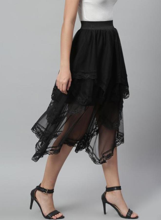 Kassually Kassually Mesh Insert Layered Sheer Midi Skirt  - Image 2