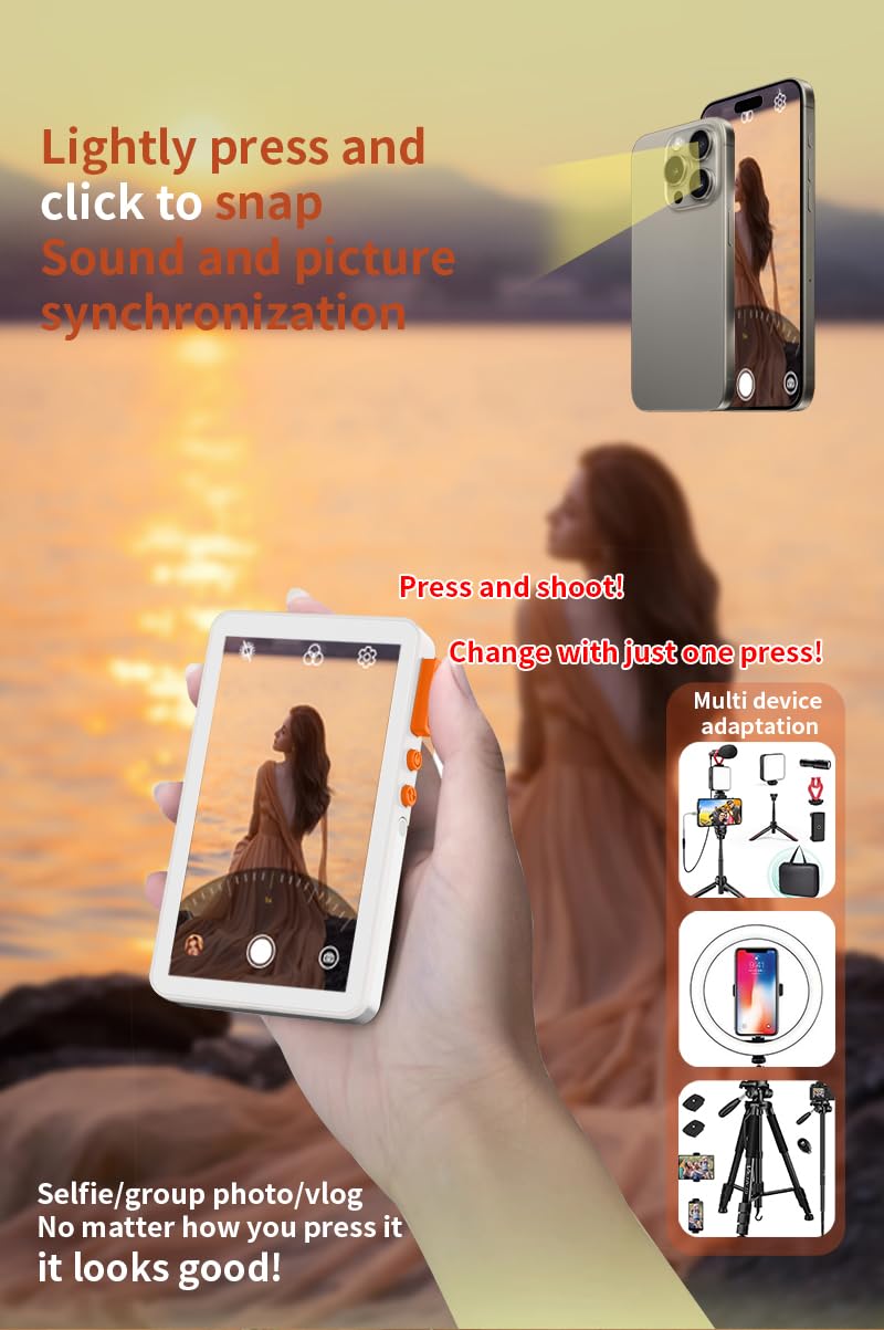Tectonic TSM-40 Magnetic Vlog Selfie Monitor with Stand – 1080P HD Wireless Phone Display Screen for iPhone & Android, Magnetic Mount Preview Monitor for Live Streaming, Vlogging & Content Creation - Image 5