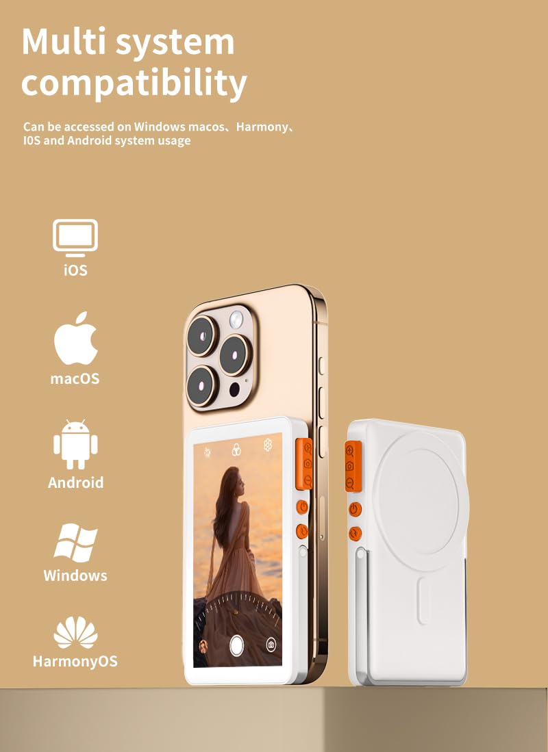 Tectonic TSM-40 Magnetic Vlog Selfie Monitor with Stand – 1080P HD Wireless Phone Display Screen for iPhone & Android, Magnetic Mount Preview Monitor for Live Streaming, Vlogging & Content Creation - Image 2