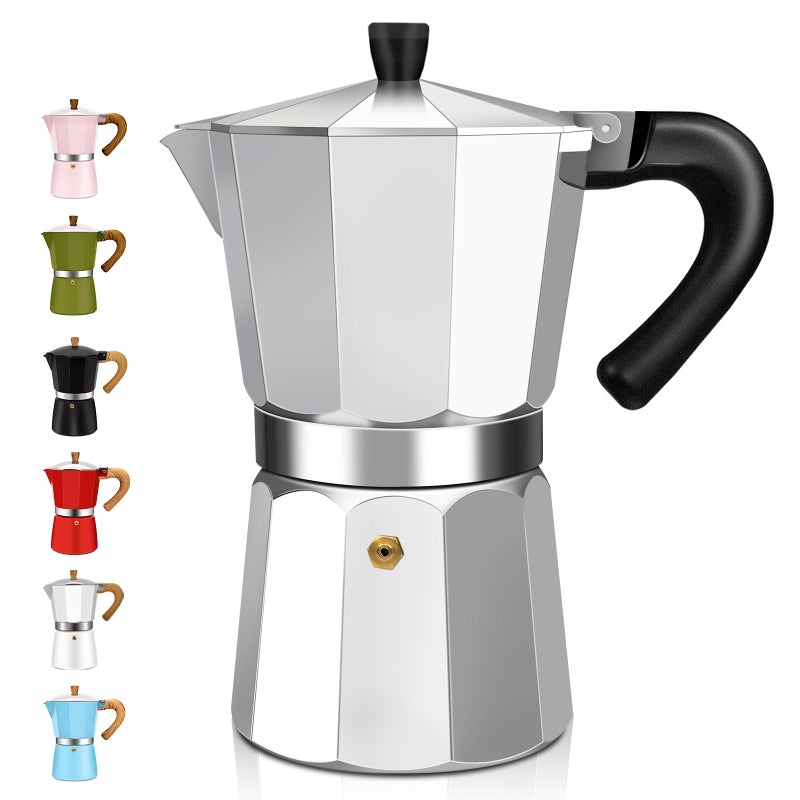 DITOSH 3 Cup Aluminum Espresso Stovetop Moka Pot Express Coffee Maker Percolator Italian Classic Mocha Coffee Machine for Italian and Cuban Cafe Brewing for Home & Camping 150ml 5oz - Image 1