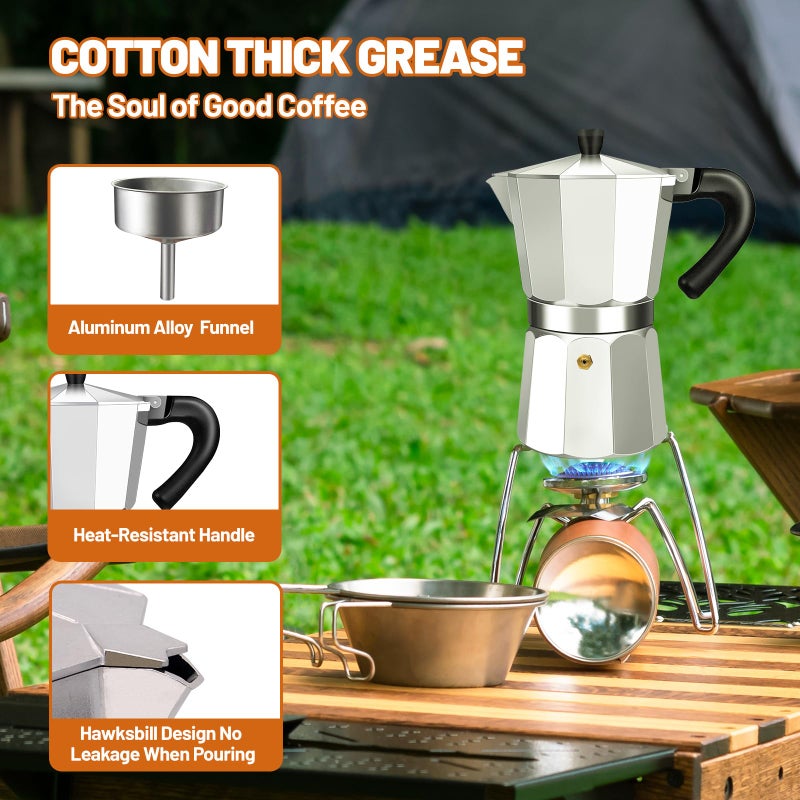 DITOSH 3 Cup Aluminum Espresso Stovetop Moka Pot Express Coffee Maker Percolator Italian Classic Mocha Coffee Machine for Italian and Cuban Cafe Brewing for Home & Camping 150ml 5oz - Image 5