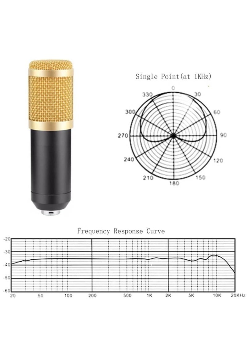 Professional BM800 Condenser Microphone Kit for PC Microphone Studio For Computer Karaoke Sound Card Recording Microphone, Auxiliary - Image 5