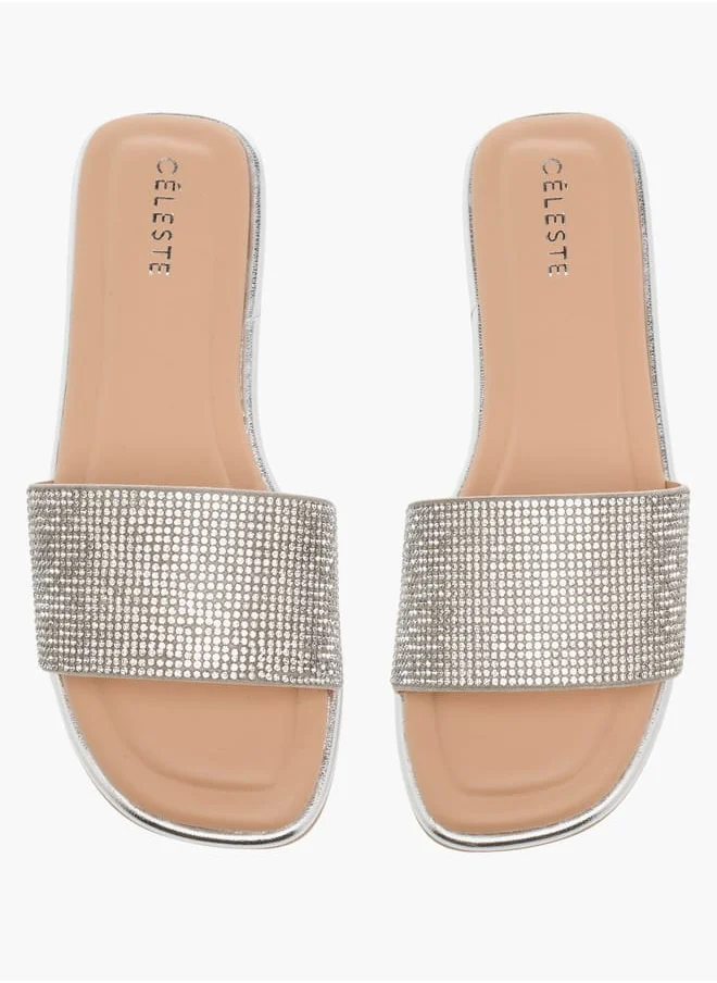 Celeste Girls Embellished Slip-On Sandals