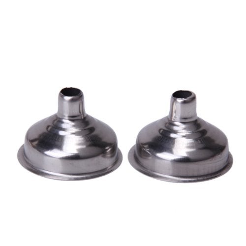 CALANDIS 2Pcs Stainless Steel Hip Flask Funnel Silver - Image 2