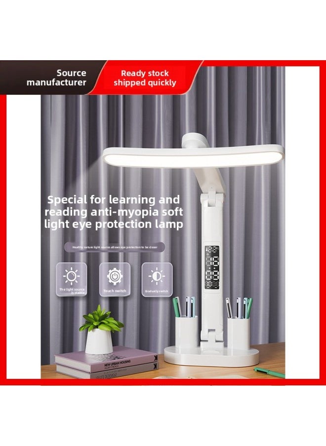 Generic - Sheng Bang Rong Table Lamp Eye Protection Learning Student Dormitory Endurance Charging Desk Super Long Bedroom Bedside Lamp Children's Reading-Specification:Adjustable Color Temperature  With Pen Holder + Charging Head - Image 1