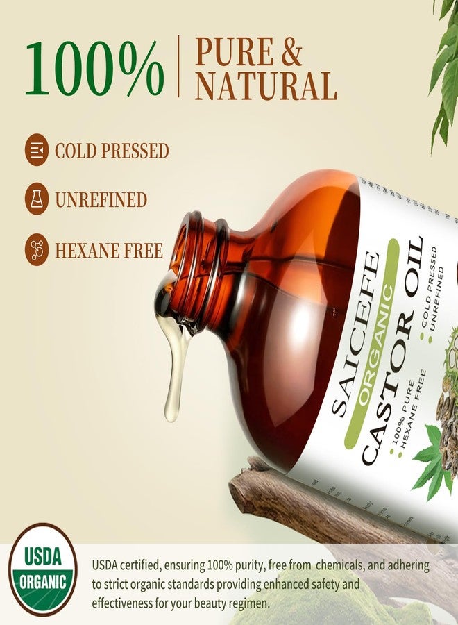 Saicefe 56pcs Castor Oil Patches with Caster Oil Organic Cold Pressed Unrefined Glass Bottle 8oz, Castor Oil Pack Wrap for Belly, Neck, Back, Arms, and Hair Growth (with Eyelash Kit) - Image 2