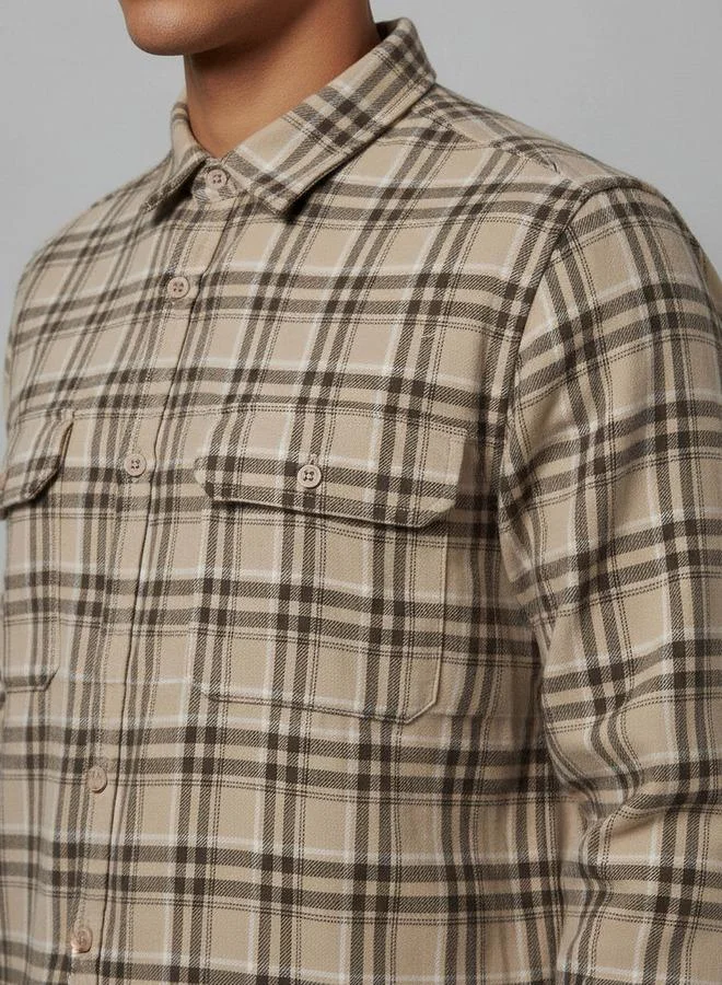 Lee Cooper  Lee Cooper Men Collared Checked Long Sleeves Shirt for Men | Best Price UAE