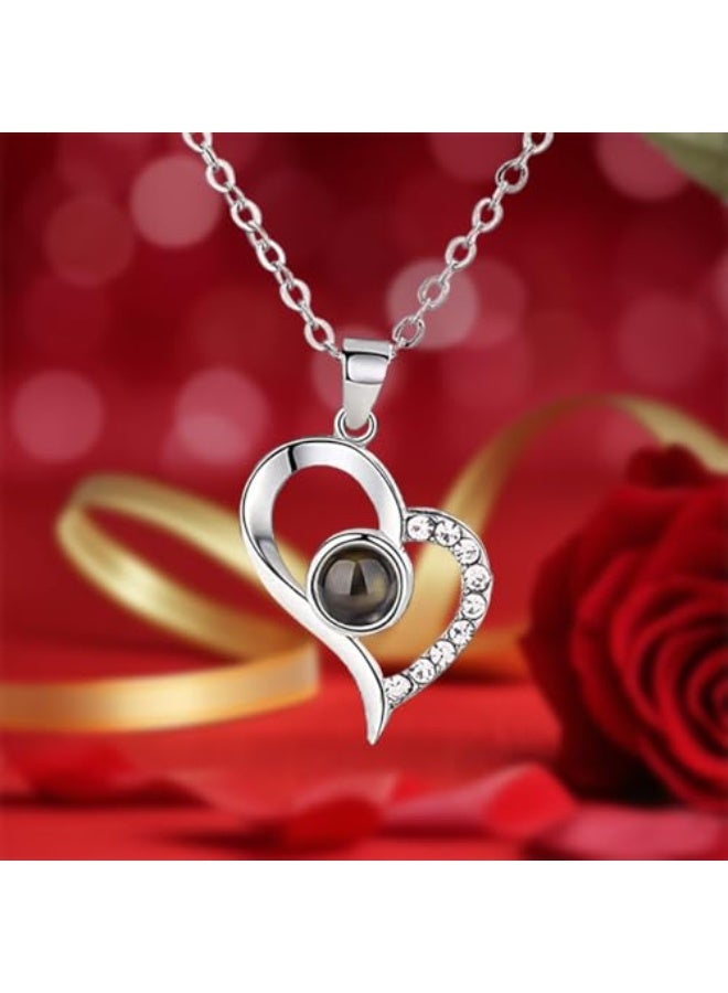 Preserved Red Real Rose with Heart I Love You Necklace -Eternal Flowers Rose Birthday Gifts for Women Her Mom Wife Girlfriend Grandma on Valentines Mothers Day Christmas Anniversary Romantic-Red - Image 3