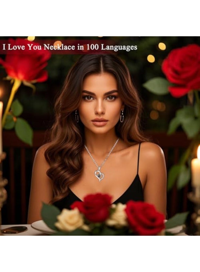 Preserved Red Real Rose with Heart I Love You Necklace -Eternal Flowers Rose Birthday Gifts for Women Her Mom Wife Girlfriend Grandma on Valentines Mothers Day Christmas Anniversary Romantic-Red - Image 4